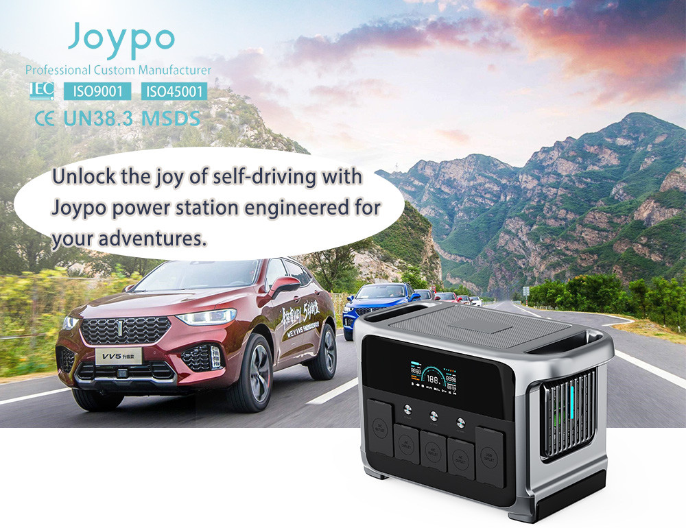 Joypo 220V 110V 1200W Portable Battery Power Station with Car Charger Cable