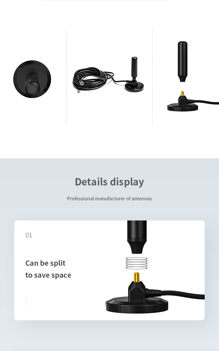 4k Atsc 3.0 Tuner Tv Antenna Digital Booster with Adhersive Mount Aluminium Pipe