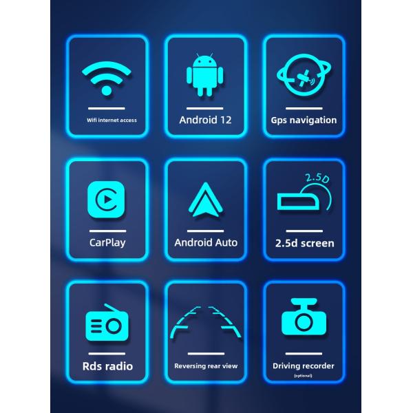 Creatall 7-Inch Android Car GPS Navigation Dashboard All-In-One Central Car for DVD Wireless BT CarPlay Exclusive for Touch