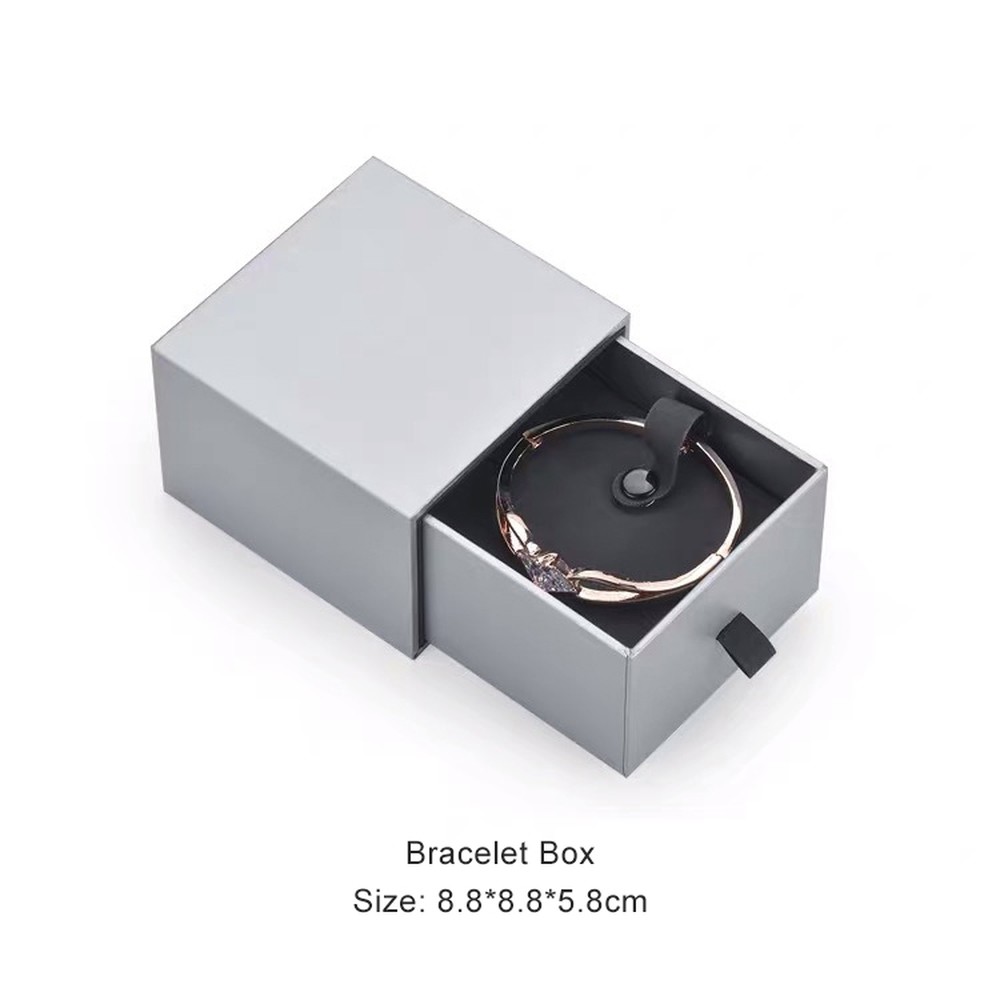 Grey Square Small Cardboard Jewelry Gift Boxes For Necklaces Pendant Bracelet