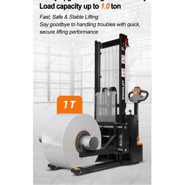 Sinolift CDD10-LS700 walkie fully electric lithium cell dual-arm reel stacker | roll handling