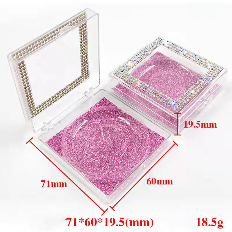 Custom Glitter Plastic Paper Eyelash Cosmetic Box Packaging With Insert 18.5g