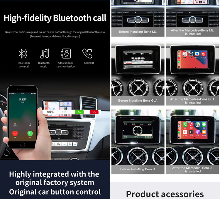 Car Video Interface For Mercedes Benz NTG4.5 BECKER System Wireless Carplay Box Plug And Play