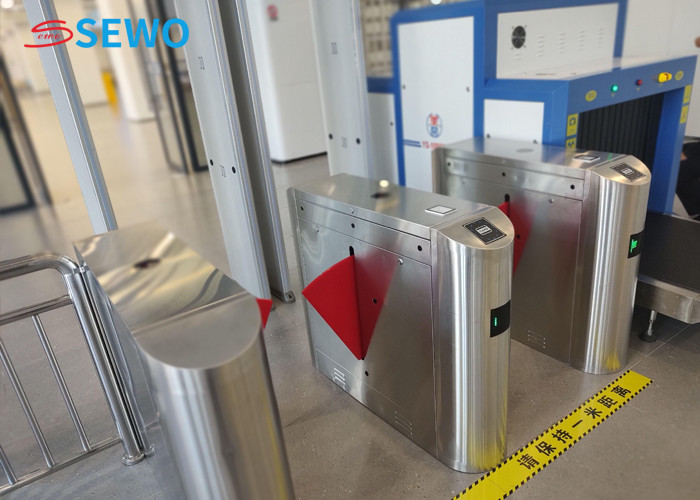 Security Flap Barrier Gate Turnstile For Subway Station Pedestrian Access Control