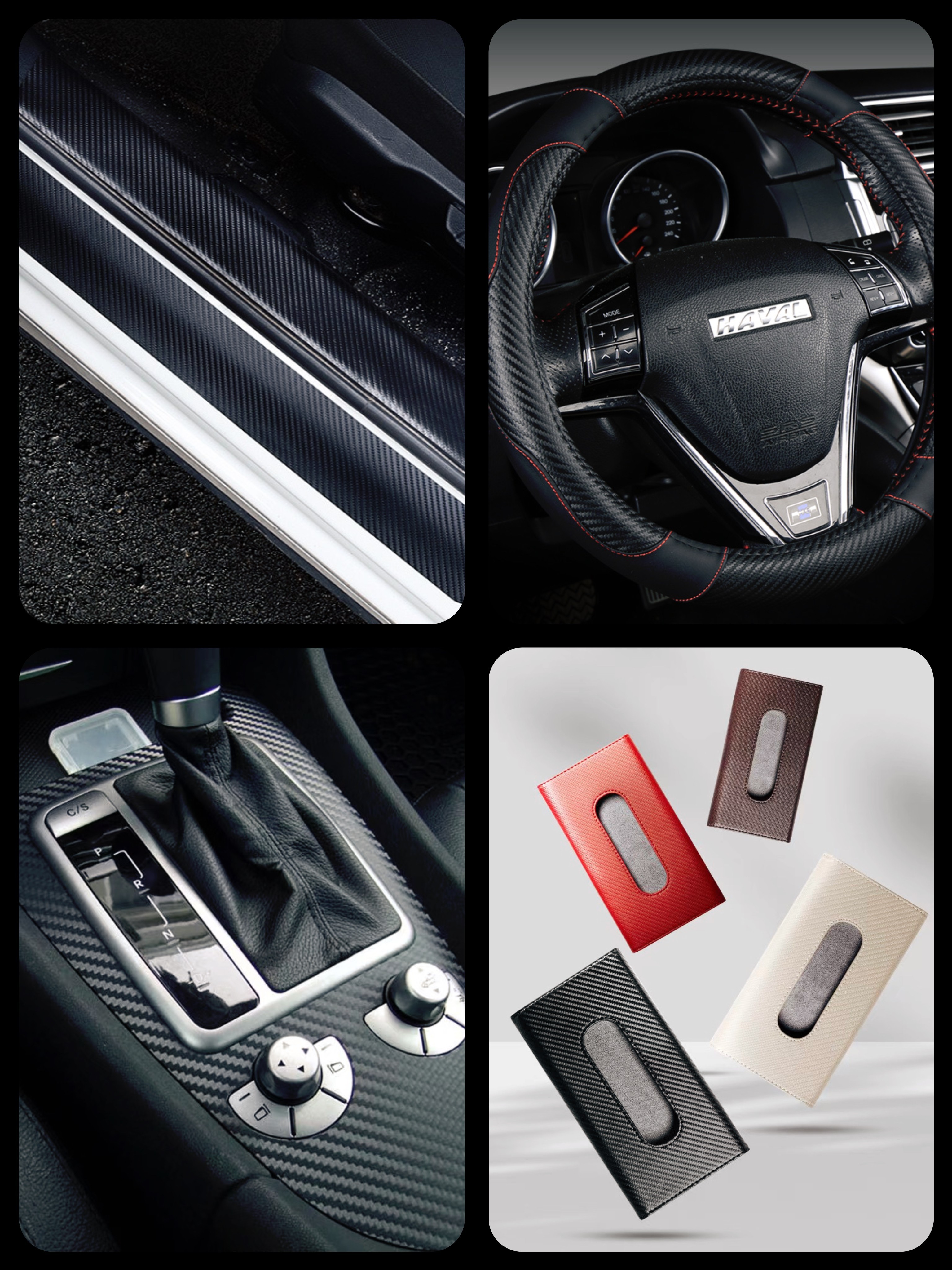 Flame Retardant Black PVC Leather 0.6mm Carbon Fiber Embossed Leather