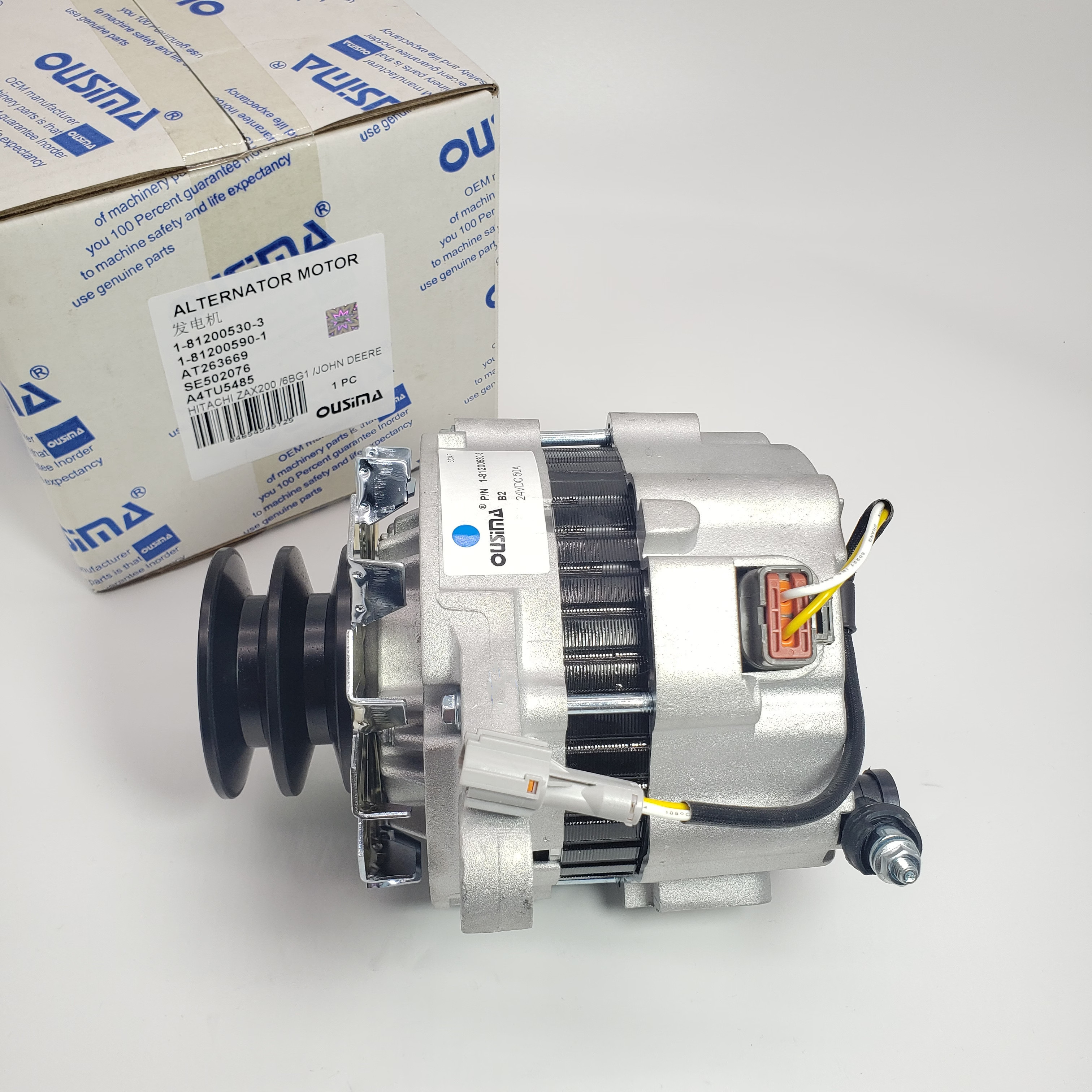 1-81200530-3 1-81200590-1 Alternator Motor AT263669 SE502076 A4TU5485 For HITACHI ZAX200 6BG1 JOHN DEERE