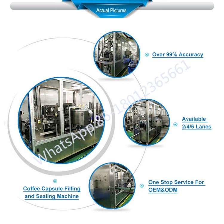 4 Lanes 70pcs/Min 0.8Mpa 1000L/Min Coffee Pod Filling Machine