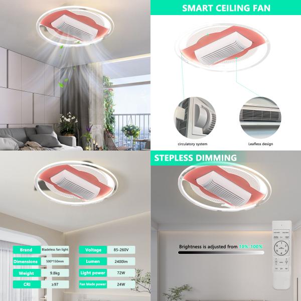 Manufacturer Remote Control Home Ceiling Fans 45W LED Silent Ceiling Fan With Light