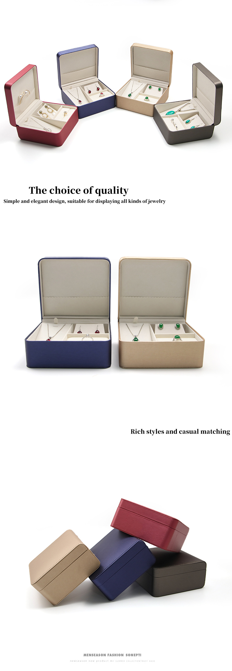 Hanhong Custom Ring Earrings and Necklace Gift Box Set for Travel Jewelry Storage
