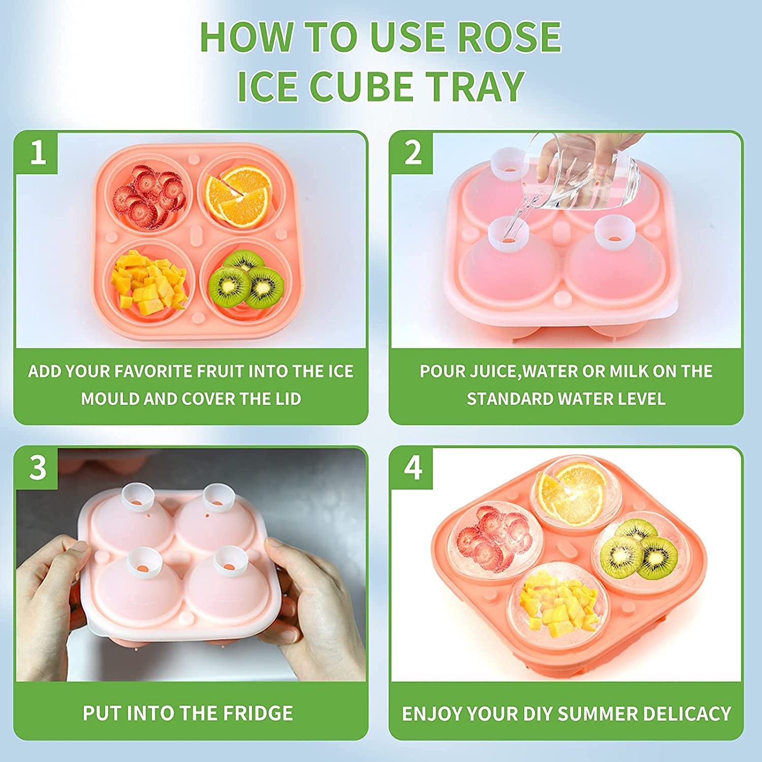 Silicone Rose Ice Cube Molds For Cocktails Whiskey XL Rose Flower Ice Cube Chocolate Soap Tray Mold Silicone Party Maker