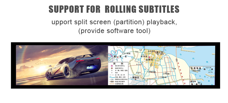 Wifi 4G Ultra Wide LCD Panel Simple Install Support Many Media Formats