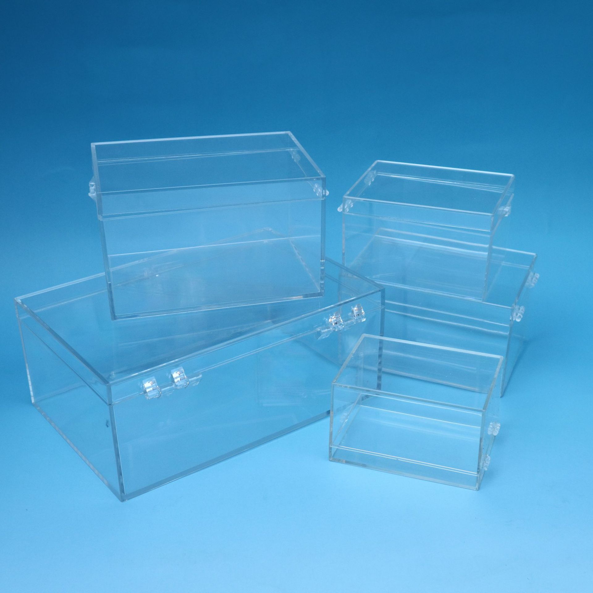 Acrylic Box Custom Clear Plexiglass Acrylic Display 5side Box Sliding Lid Poke Poking Mon Card Booster Display