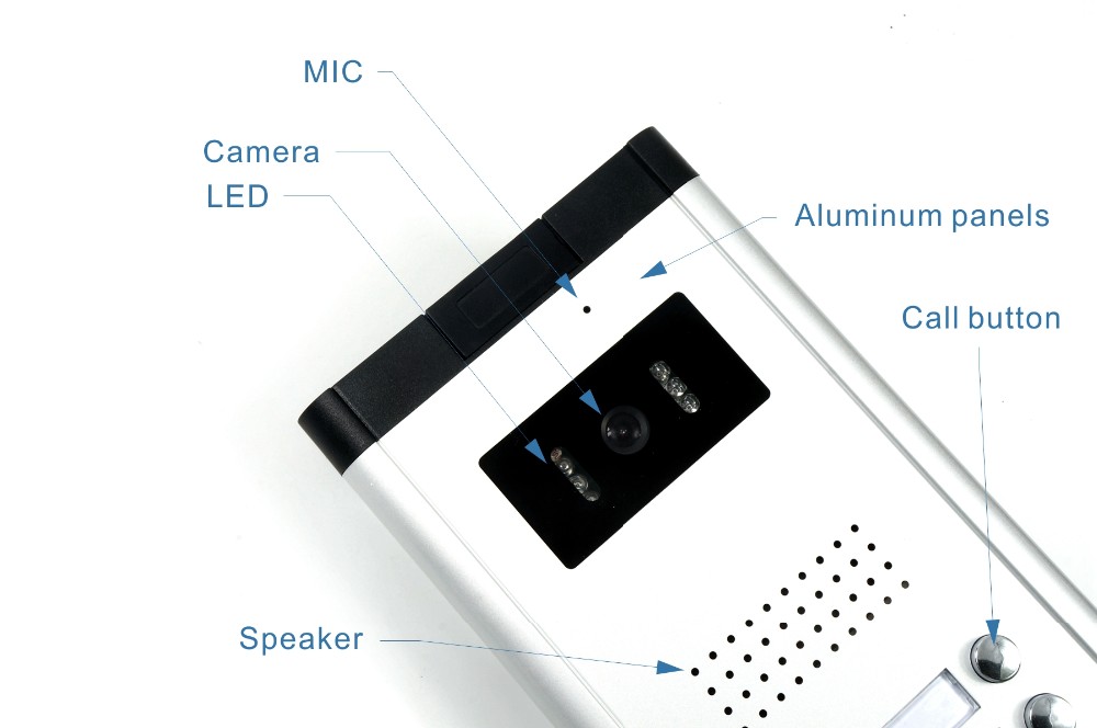 CK-103 @ Popular light and slim style 7inch color screen night vision and intercom system for multi-apartment