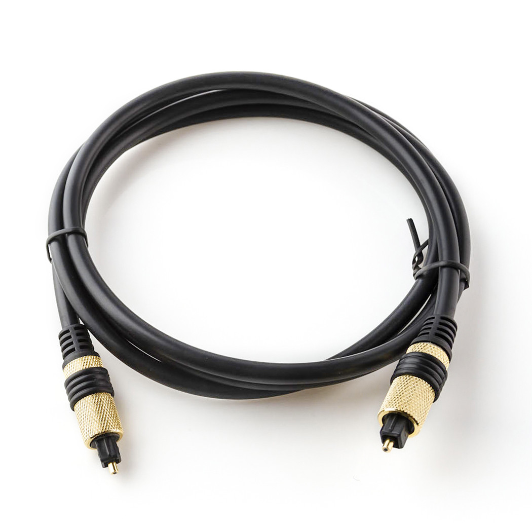 Toslink Digital Audio Optical Fiber Cable PVC Plated Golden Shell Metal Socket Yellow For Home Theatre CD TV