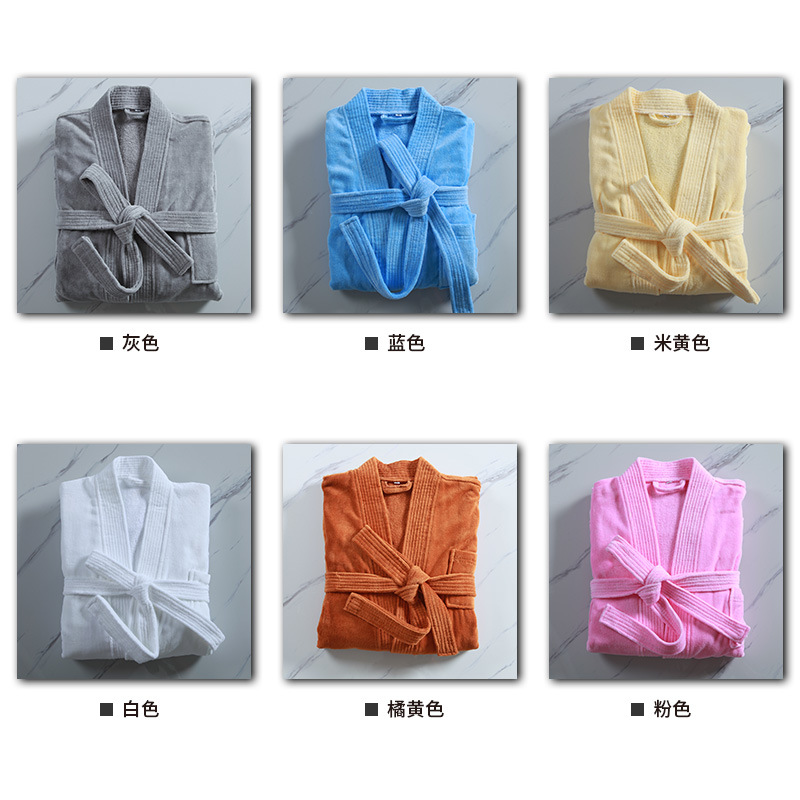 300-400g Unisex Cotton Bathrobe Towel Pajamas Spa Bathrobe Bath Robe Professional