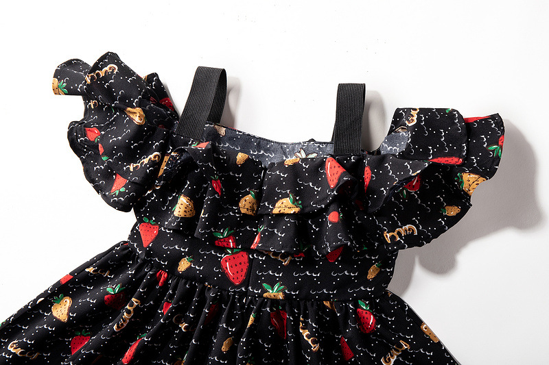 Summer Printed Flower Ruffle Princess Dress Frock Full Sleeve Pleated Retro Style