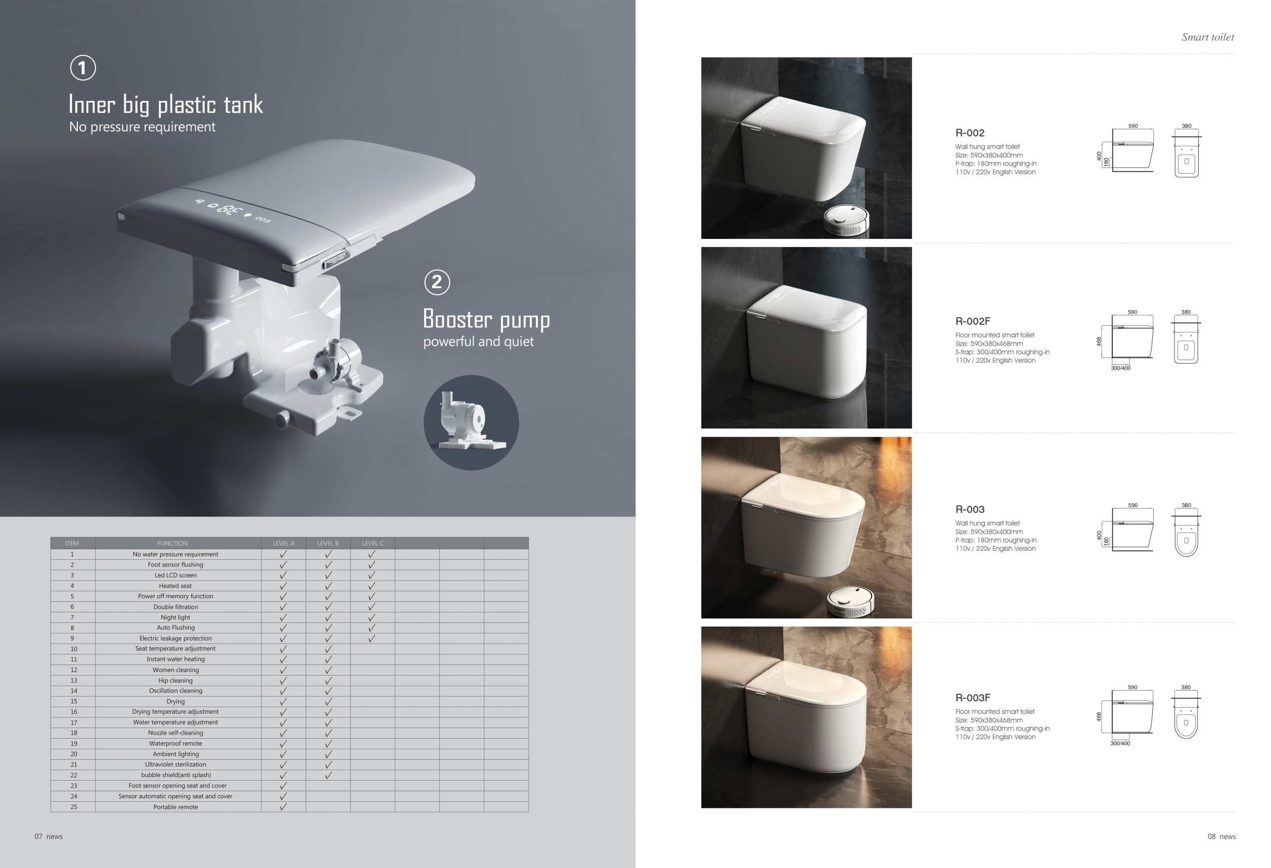 Bathroom Ceramic Modern Smart Toilet Automatic Electronic Control