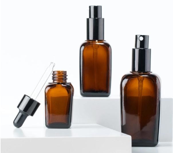Amber Refillable Empty Foundation Bottle With Pump 1oz 2oz