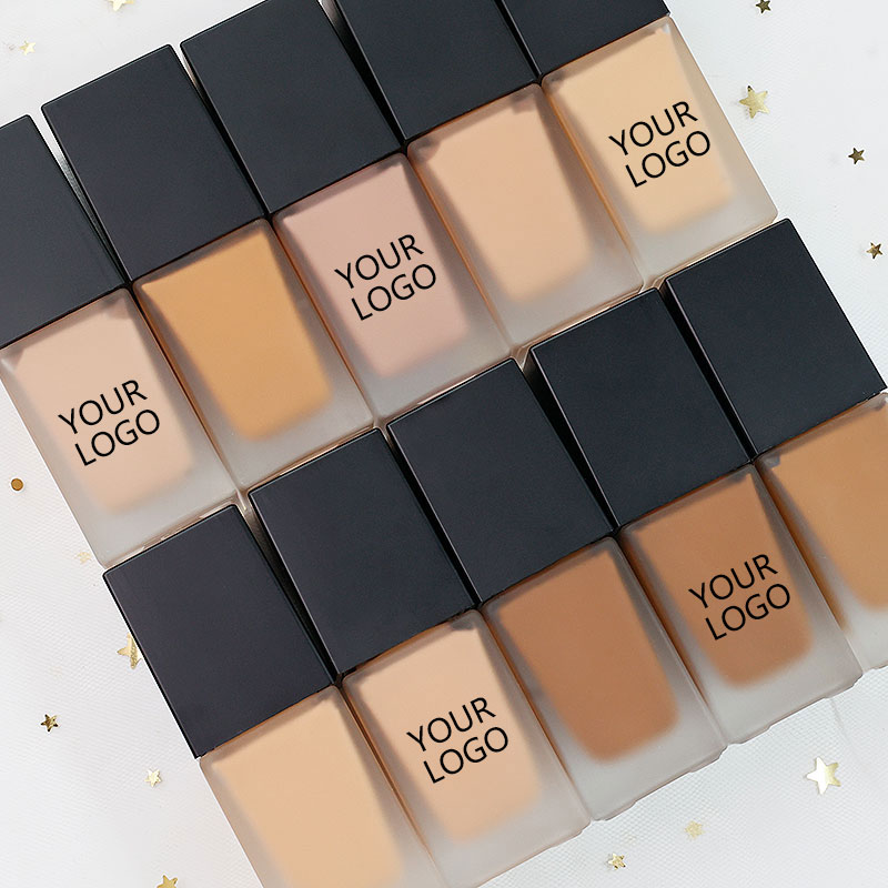 Private Label 30 Colors Matte Face Makeup Long Lasting Liquid Foundation for All Skin Vegan Waterproof Full Coverage Foundation