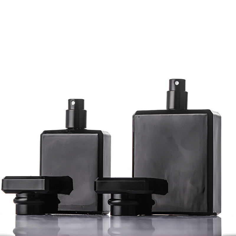 Square Perfume Glass Mist Spray Bottle 50ml 100ml Customizable Luxury