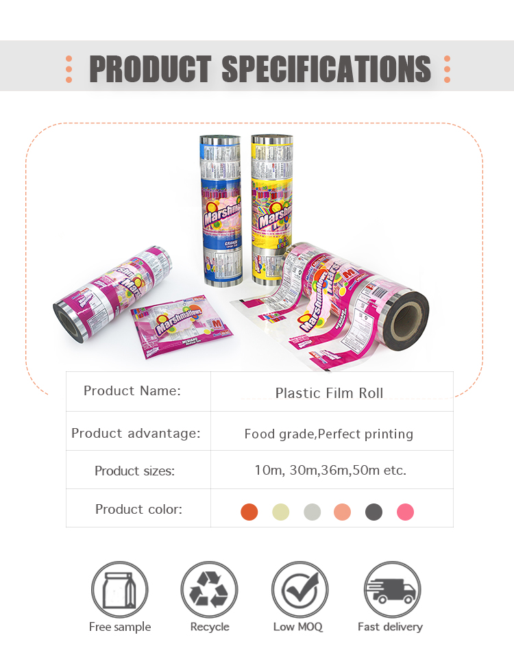 VMCPP Biscuit Chocolate Packing Bag Metallic Bar wrapper packaging Plastic Film Roll