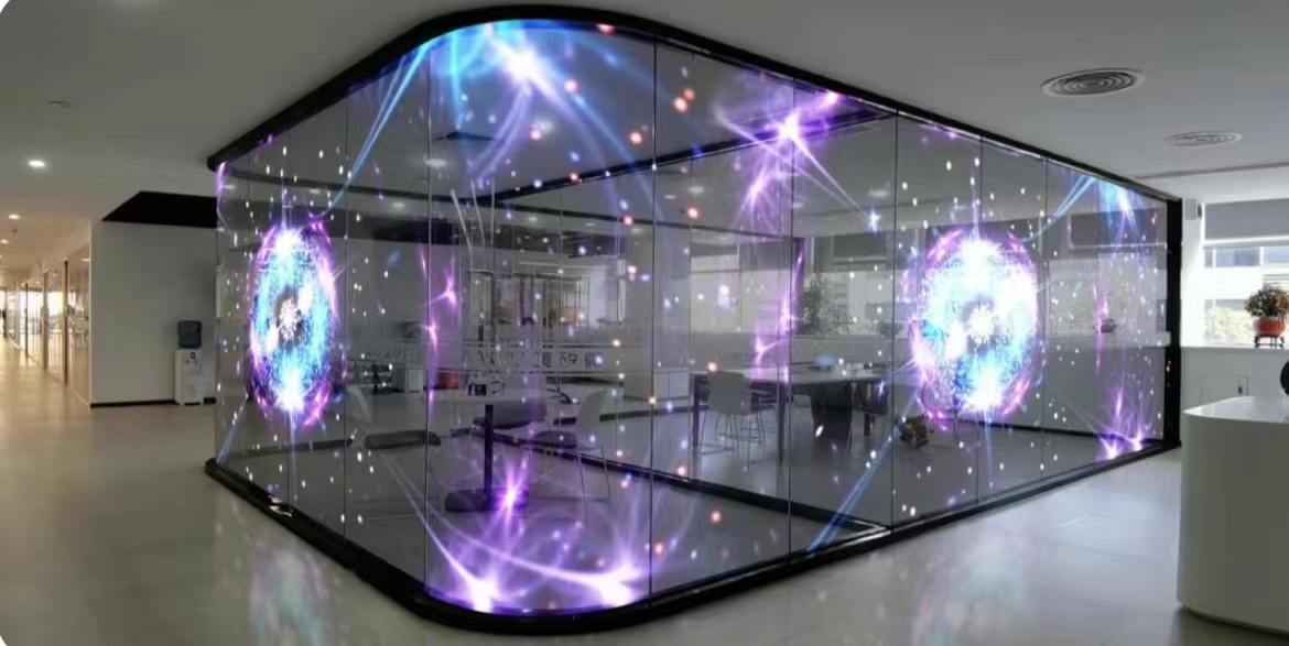 High Transparency Ultra-Thin Adhesive LED Video Wall Holographic LED Display Holographic Invisible Screen