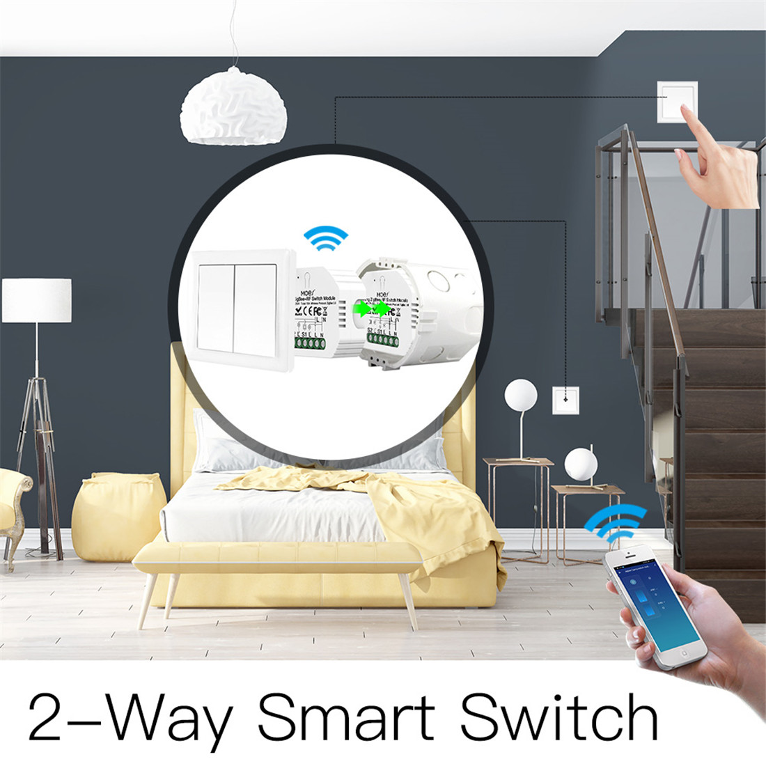 2Gang Zigbee3.0 Smart Switch Module With RF433 Function