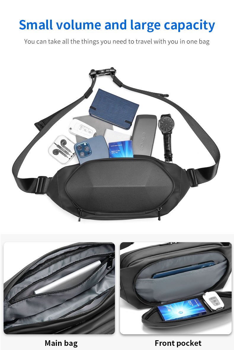 Factory wholesale waterproof Korean design crossbody bag custom fashion trend chest bag men sling bag