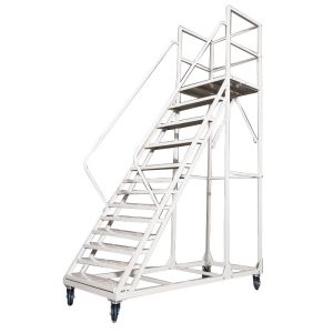 Movable Platform Step Ladders With Handrails Pulley Ladder