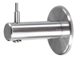 A stainless steel wall mount for cable ends