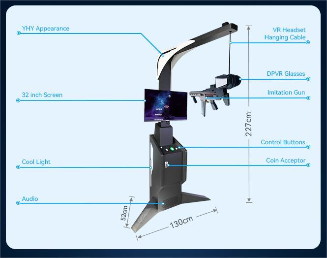 Virtual Reality 9d 360 Degree Simulator Shooting Game Machine