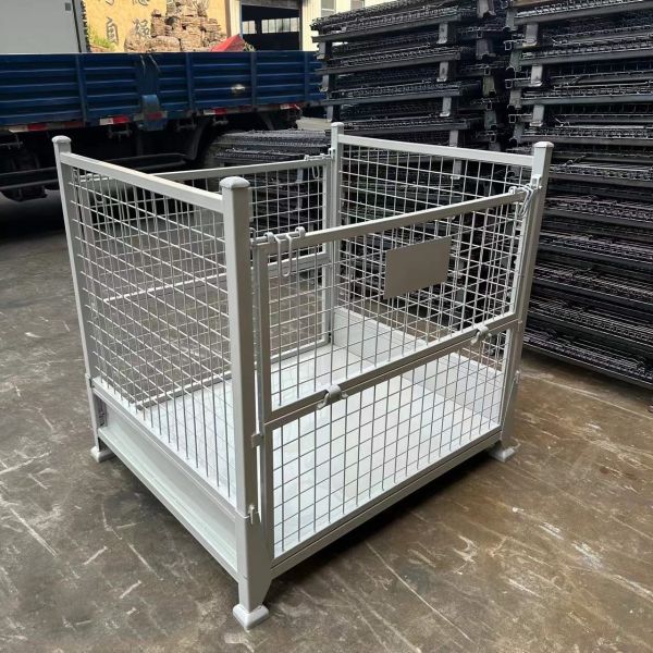 Storage Pallet Wire Mesh Container Lockable Pallet Cages Transport Box Basket Container