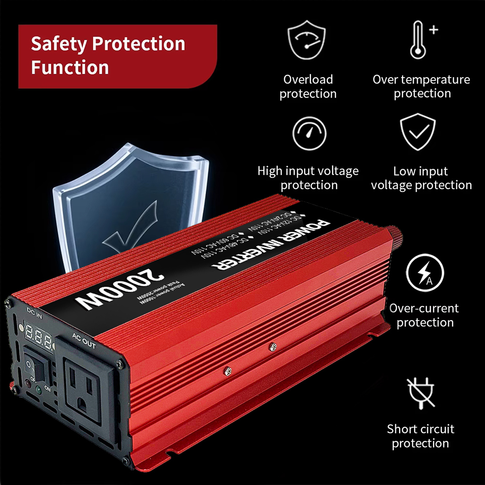 2000W Peak 12V 24V 48V 60V DC to AC Off Grid Power Inverter