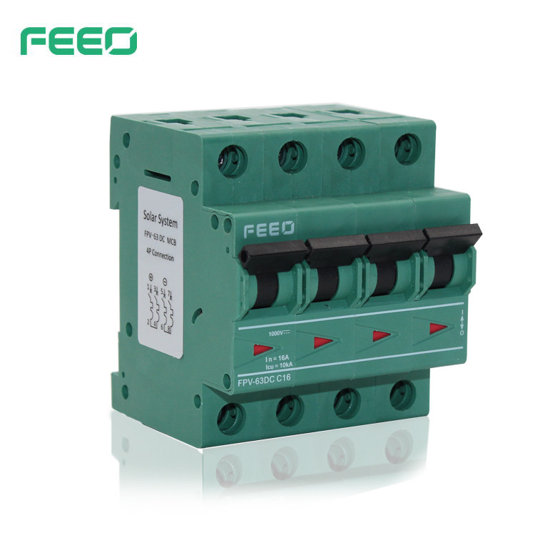MCB 6KA 4P DC MCB Miniature Circuit Breaker Overcurrent Protection