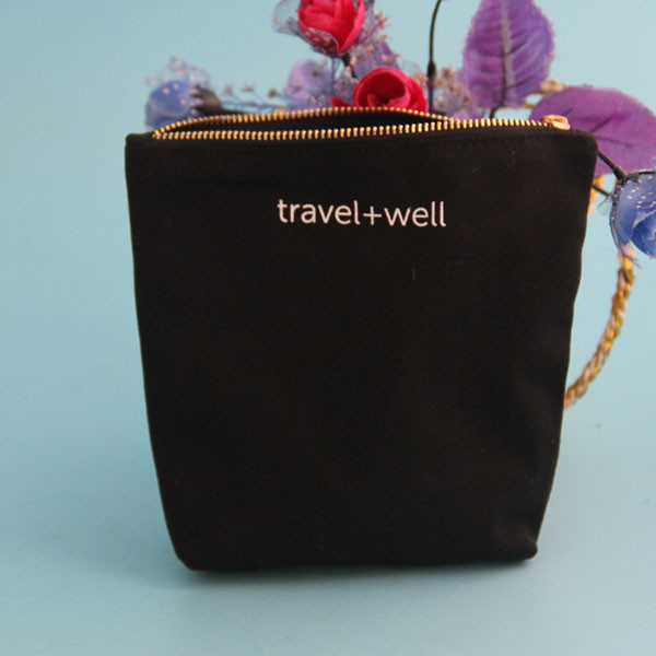 Small Size Natural Color Zipper Makeup Bag , Jewelry Blank Canvas Zipper Pouch
