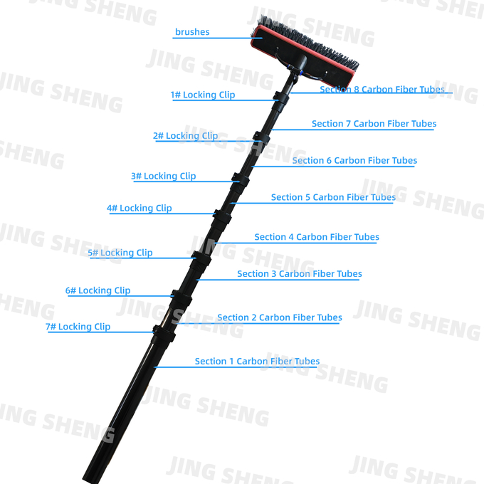 50ft Carbon Fiber Telescopic Window Cleaning Pole for Window and Solar Cleaning OEM Available 0