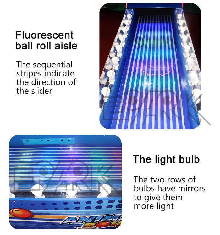 Indoor playground kids mini bowling ball game wooden material arcade lottery game machine