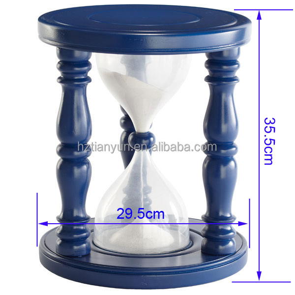 24 Hours Sand Clock Hourglass Sand Timer For Kid Wooden Stool