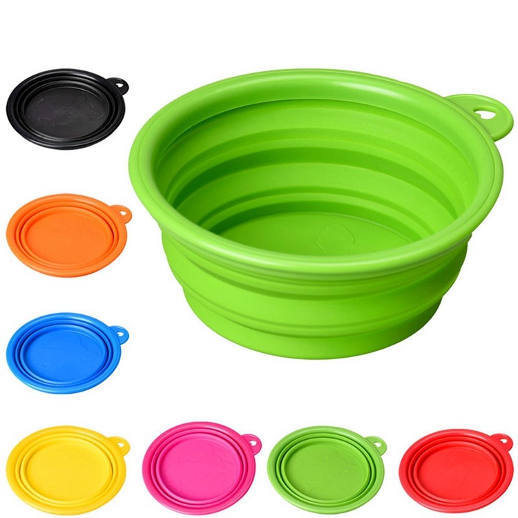 Soft Customized Color Silicone Pet Supplies Fold Dinner Plates Food Box Holder