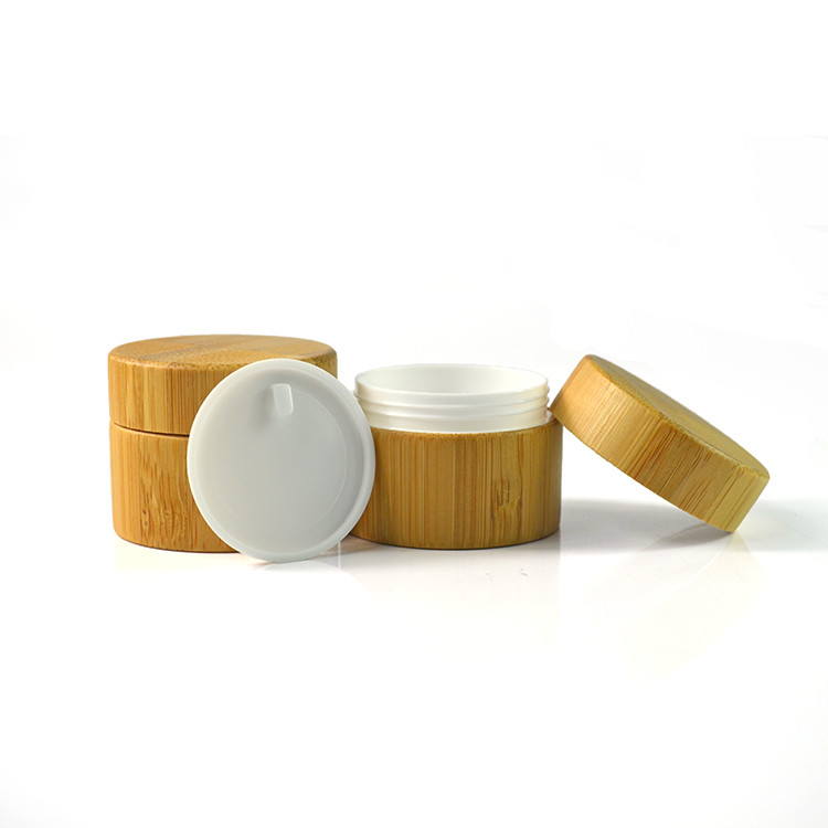 1Oz 50ml Bamboo Small Makeup Containers , Round Wooden Cap Cosmetic Cream Jar
