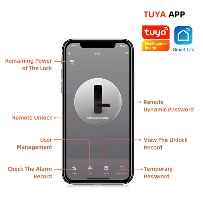 Waterproof Smart Door Lock Tuya TTlock Fingerprint Keyless IC Card Digital Door Lock