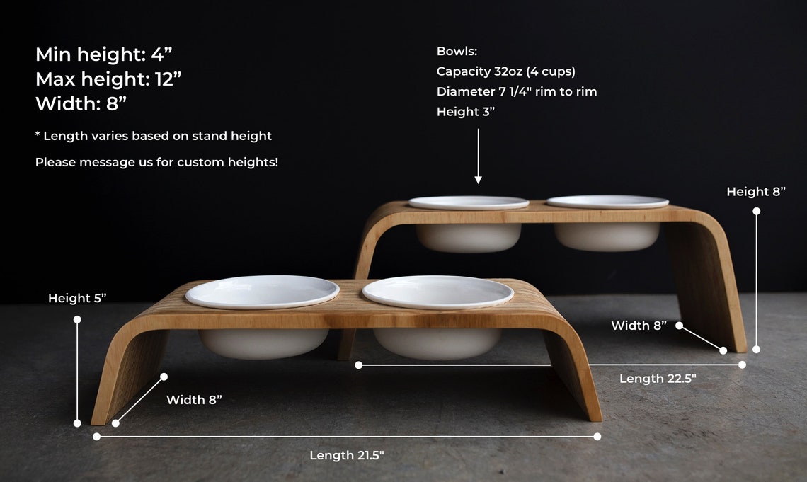 OEM ODM Personalized Pet Bowls Ceramic Elevated Dog Bowls Eco Friendly