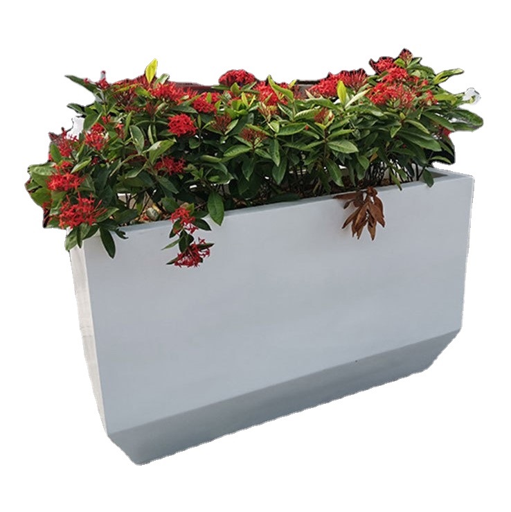 Special Design Galvanized Steel Planter White Powder Coated Flower Pot