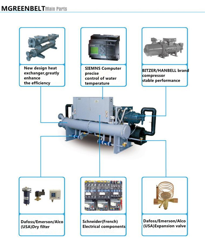 60HP Industrial Screw Water Cooled Water Chiller