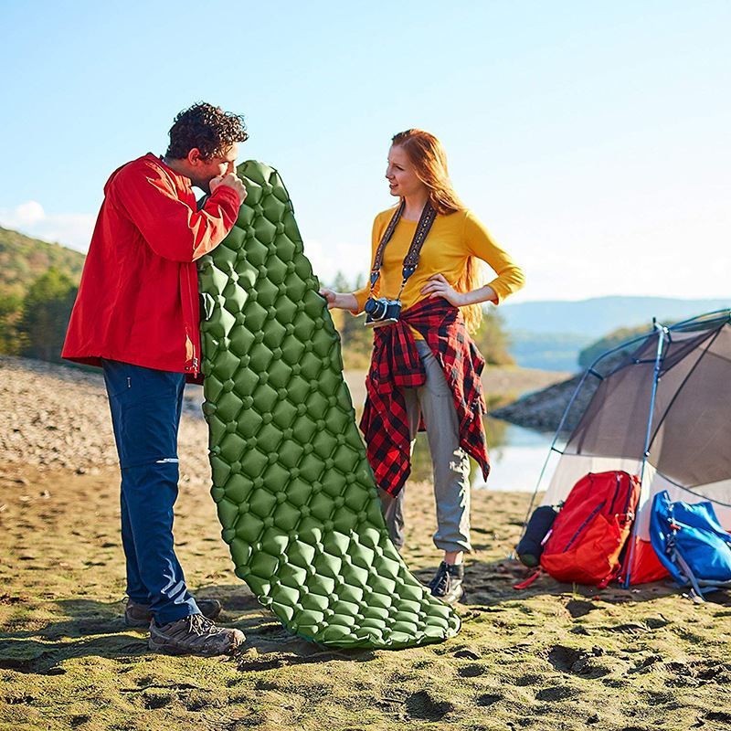 Sleeping Pad for Camping, 3.5" Ultralight Camping Mattress with Built-in Pillow, Compact Insulated Waterproof S