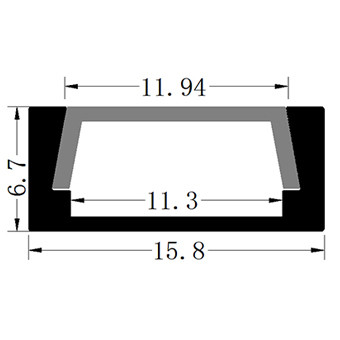 LED Strip Profile Channel Light Diffuser ADP-1606B LED Aluminium Profile for LED Strip