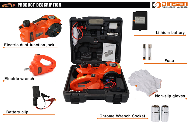 Cordless Electric Hydraulic Jack Kit For Car 65L/min Double Cylinder With Jump Starter