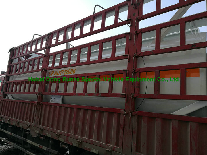Chemical 20ft Tank Container For High Corrosive Hydrochloric Acid , Sodium Hypochlorite