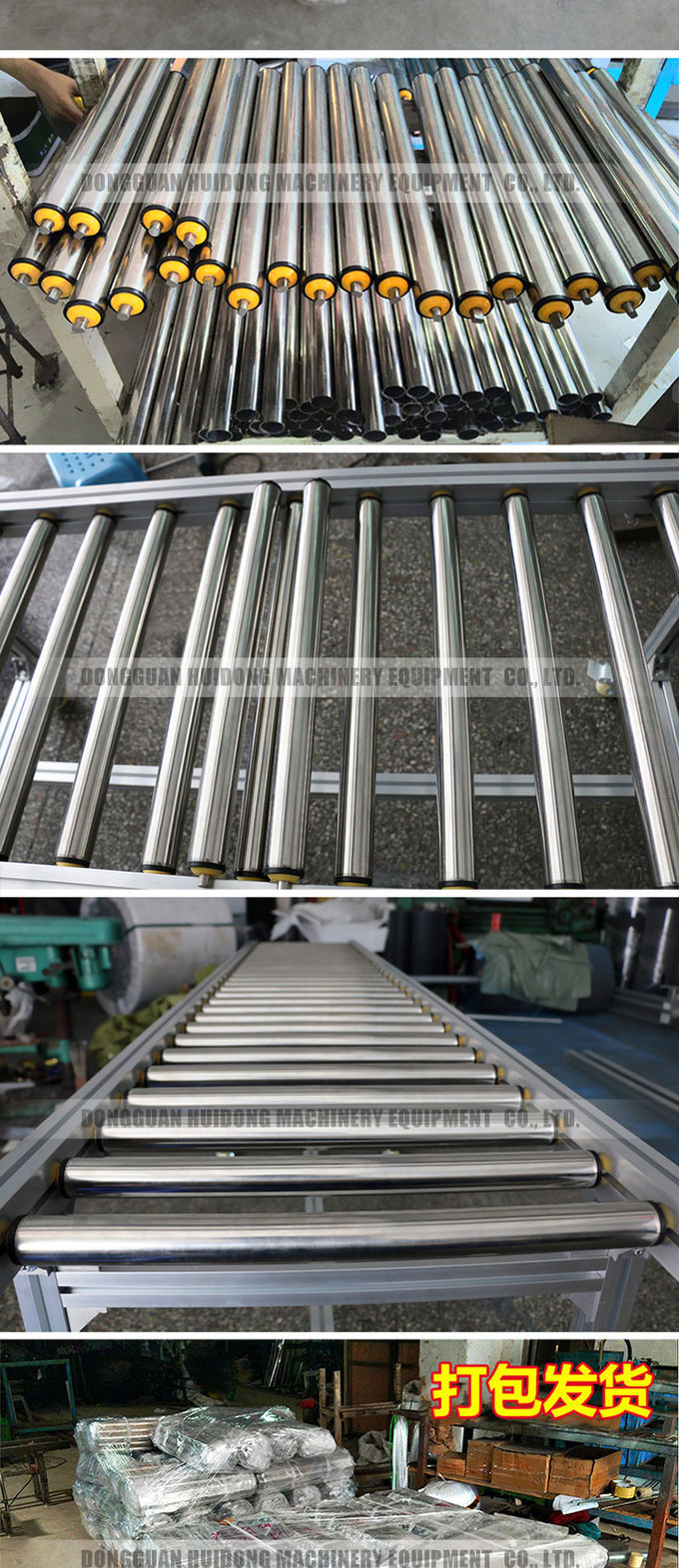 Flexible Gravity Roller Bed Conveyor , Lineshaft Pallet Roller Conveyor Fire Resistant