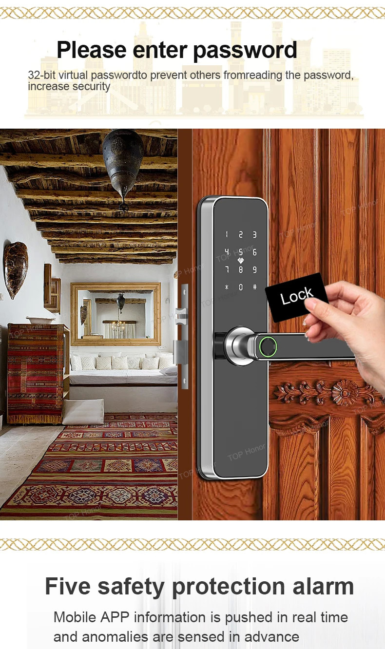 TTLock Smart Residential Electronic Door Locks Fingerprint Code Card Key Access Tuya App